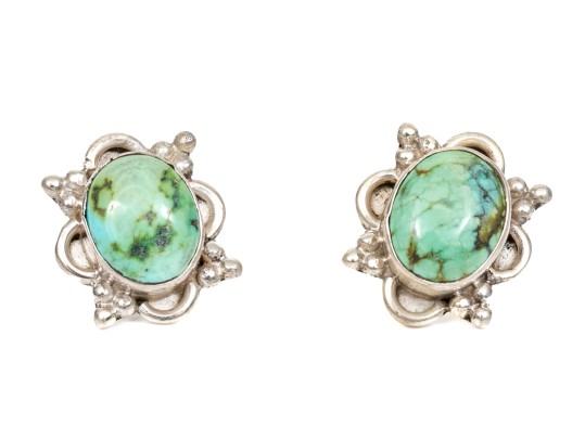 Sterling Silver Turquoise Beadwork Earrings