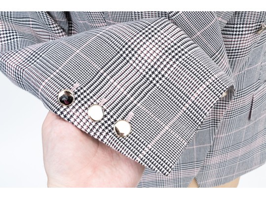 Escada Striking Plaid Double Breasted Pants Suit, Size 40, Please See Note