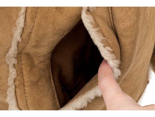 Andrew Marc Tan Suede Shearling Coat, Size XL