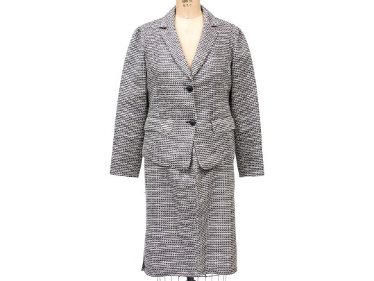 Emporio Armani Unusual Woven Skirt Suit; Size 46 Blazer, Size 48 Skirt