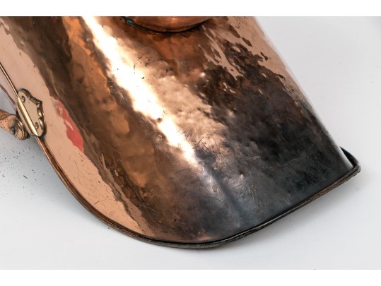 Fine Antique English Copper Coal Scuttle