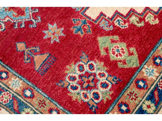 Soft Hand Knotted Wool Pakistan Kayak Area Capet, 7' X 4'-10