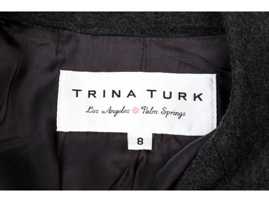 Trina Turk Charcoal Grey Knit Style Pantsuit, Size 8