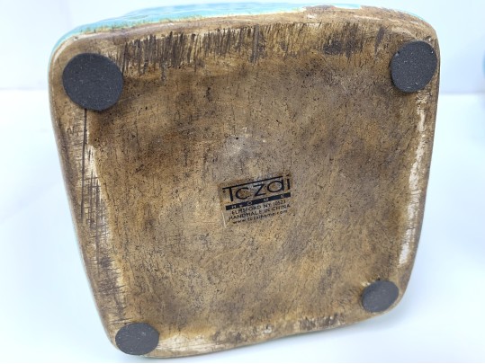 Pair Of Tozai Turquoise Crackle Glaze Vases