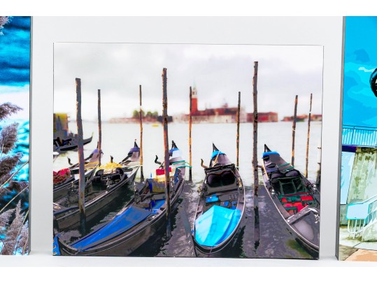 Michael Chait (American, Westport CT, 20th-21st C.) Three Mounted Color Photographs, River Views