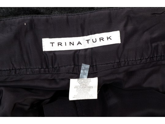 Trina Turk Charcoal Grey Knit Style Pantsuit, Size 8
