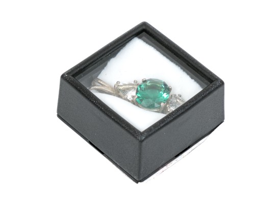 Sterling Pendnat With Stones Of Green Siberian Quartz And Danburite