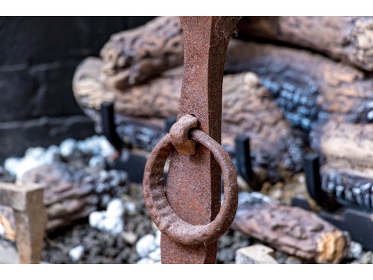 Pair Of Antique Iron Andirons