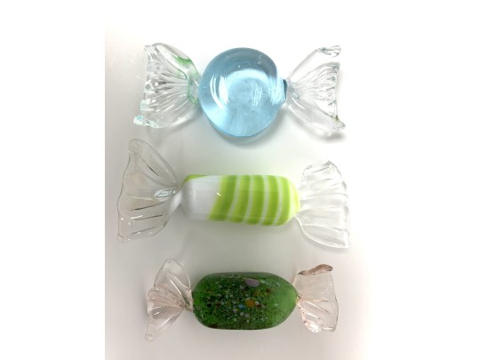 Classic Mid Century Murano Glass Candy With Annie Glass Plate