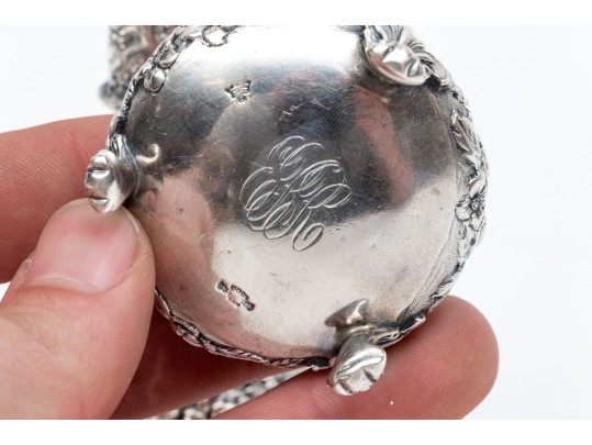 American High Relief Sterling Silver Salt With Spoon And Caster, 3.16 Ozt.