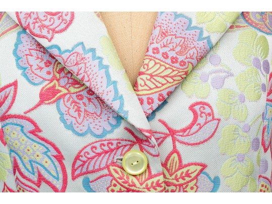 Armani Collection Striking Multi Color Floral Brocade Short Blazer, Size 10