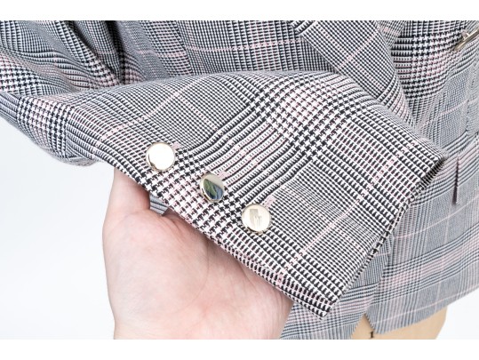 Escada Striking Plaid Double Breasted Pants Suit, Size 40, Please See Note