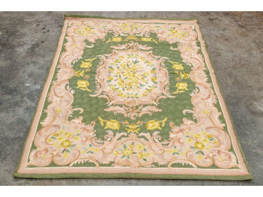 Indian Chain-stitch Wool Carpet, 5'-9 1/2