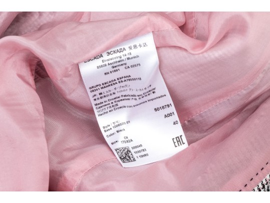 Escada Striking Plaid Double Breasted Pants Suit, Size 40, Please See Note