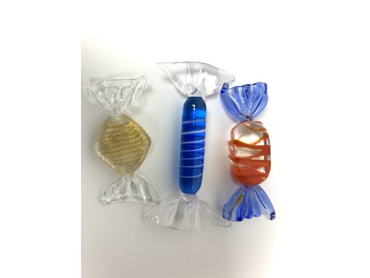 Classic Mid Century Murano Glass Candy With Annie Glass Plate