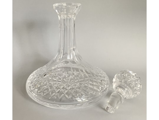 Waterford Crystal Lismore Ship Decanter With Multi-cut Stopper