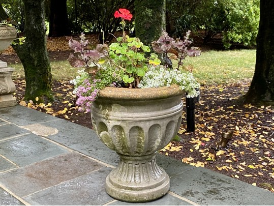 Cast Cement Fluted Urn Form Planter 