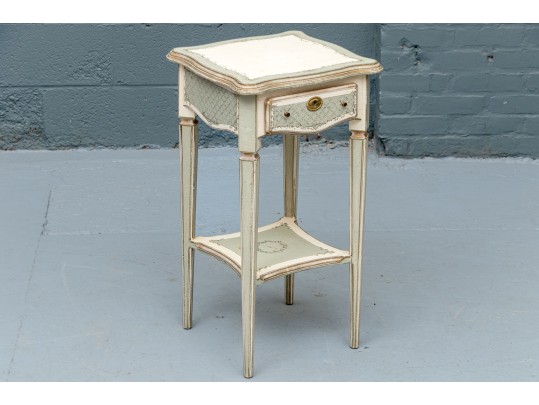 Charming Painted Accent Side Table 