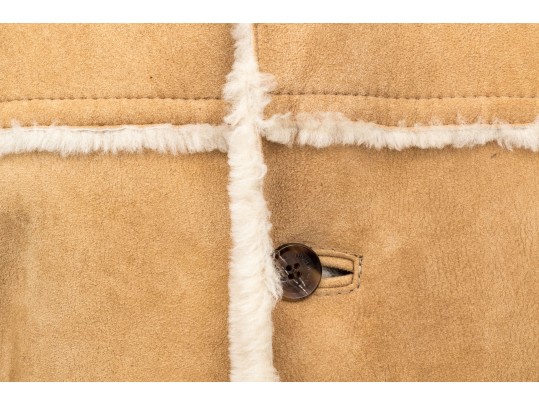 Andrew Marc Tan Suede Shearling Coat, Size XL