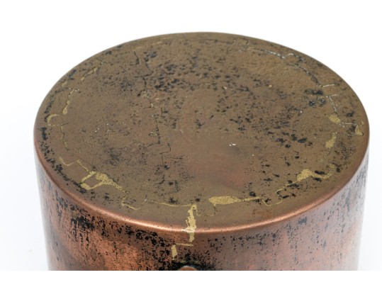 Antique Copper Sauce Pot With Solid Copper Handle