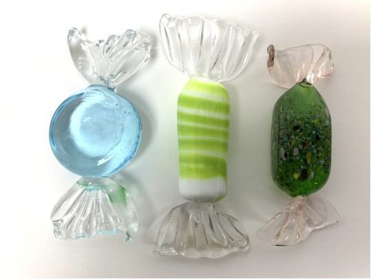 Classic Mid Century Murano Glass Candy With Annie Glass Plate