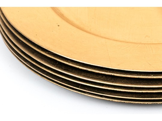 Large Set Of Vintage Japanese Made Gilt Plastic Chargers