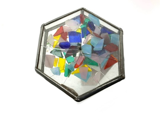 Vintage Craftsman Made Stained Glass Kaleidoscope