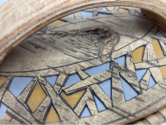 Signed Ukrainian Bent And Pierced Oval Birch Box