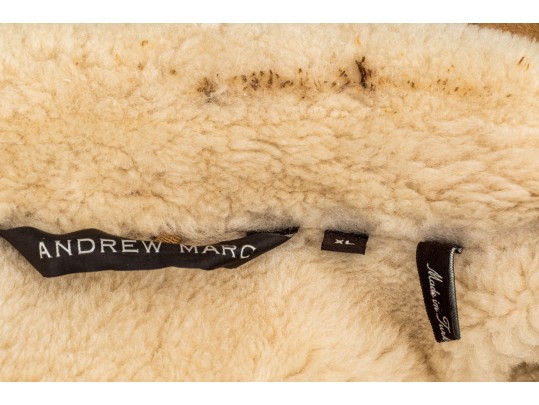 Andrew Marc Tan Suede Shearling Coat, Size XL