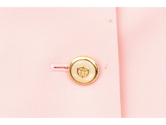 Escada, Margaretha Ley Vintage Vibrant Pink And Cream Wool Button Front Blazer, Size 38