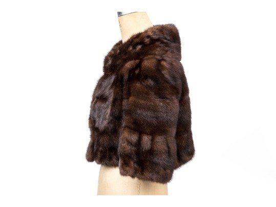 Striking Vintage Brown Fur Shrug, OSFA