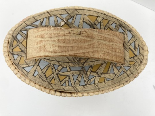 Signed Ukrainian Bent And Pierced Oval Birch Box