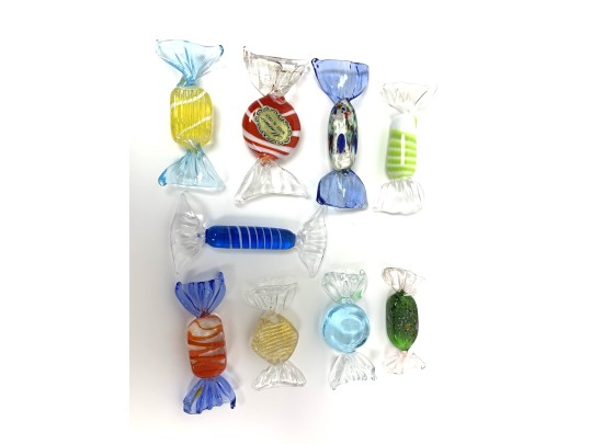 Classic Mid Century Murano Glass Candy With Annie Glass Plate