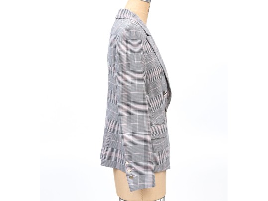 Escada Striking Plaid Double Breasted Pants Suit, Size 40, Please See Note