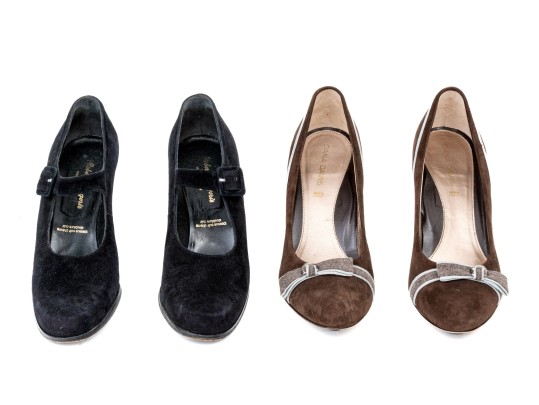 Collection Of Two Pairs Of Suede Pumps, Robert Clerges, Dana Davis Sizes 10 And 11