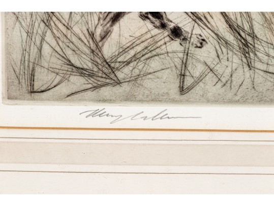 Henry Wilkinson (British, 1921-2011) Ltd. Ed. Etching Print, Black Lab & Pheasants