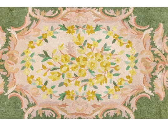 Indian Chain-stitch Wool Carpet, 5'-9 1/2