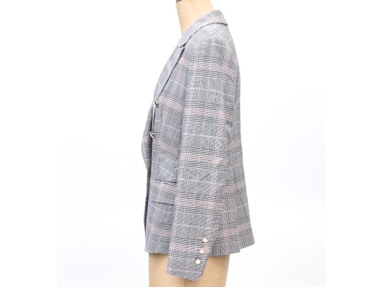 Escada Striking Plaid Double Breasted Pants Suit, Size 40, Please See Note