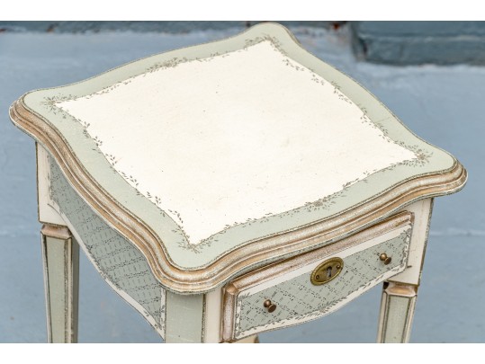 Charming Painted Accent Side Table 