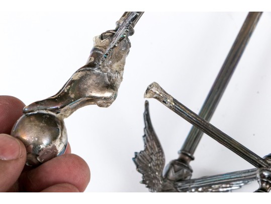  Antique Cut Crystal Large Epergne With Assembled Neoclassical Style Stand