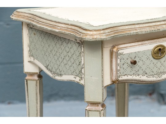 Charming Painted Accent Side Table 