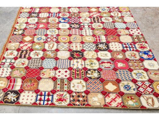 Needlepoint Wool Accent Carpet, 5'-6