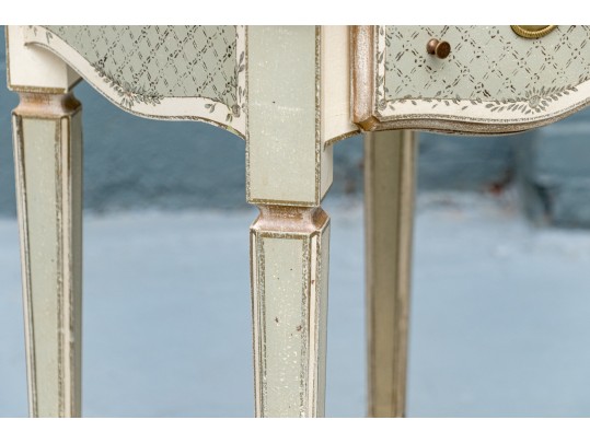 Charming Painted Accent Side Table 