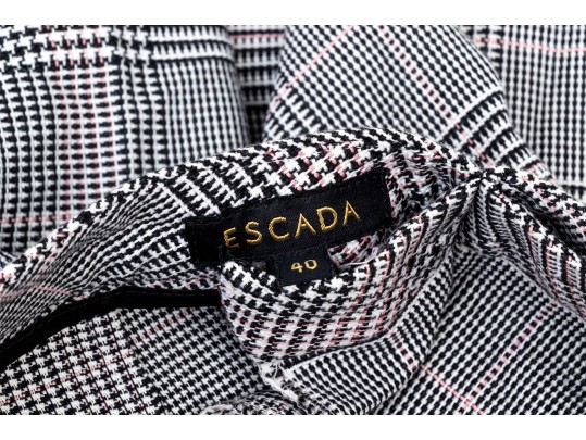 Escada Striking Plaid Double Breasted Pants Suit, Size 40, Please See Note