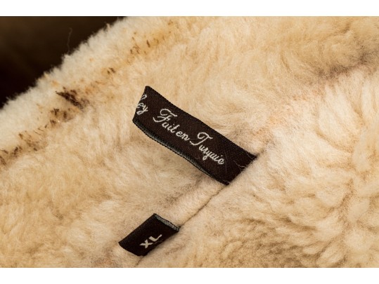 Andrew Marc Tan Suede Shearling Coat, Size XL