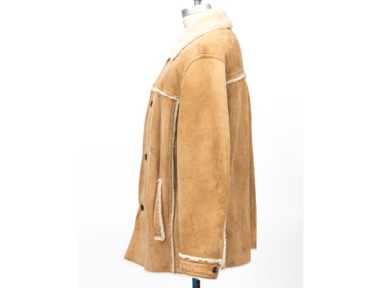Andrew Marc Tan Suede Shearling Coat, Size XL