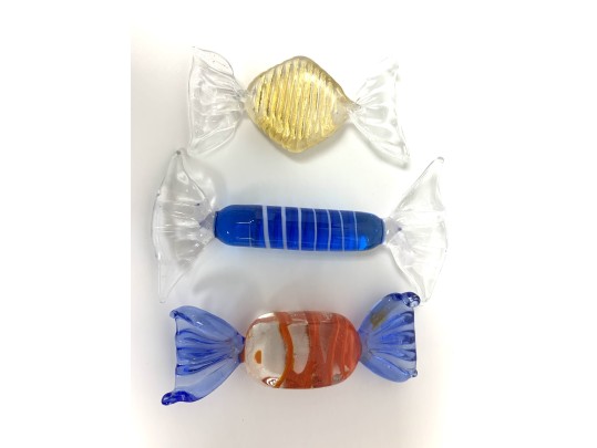 Classic Mid Century Murano Glass Candy With Annie Glass Plate