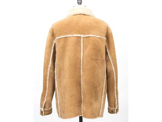 Andrew Marc Tan Suede Shearling Coat, Size XL