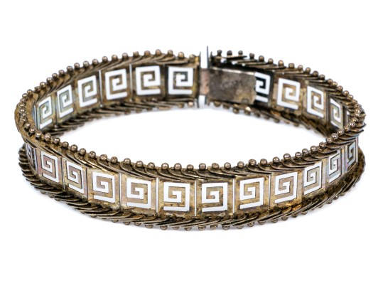 Sterling Vermeil Greek Key Chain Bracelet