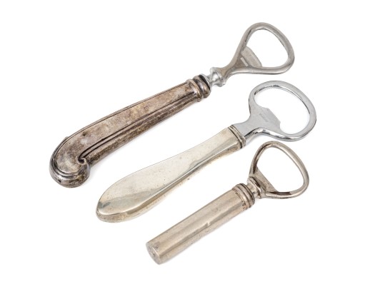 Group Of Three Vintage Sterling Silver Handled Bottle Openers